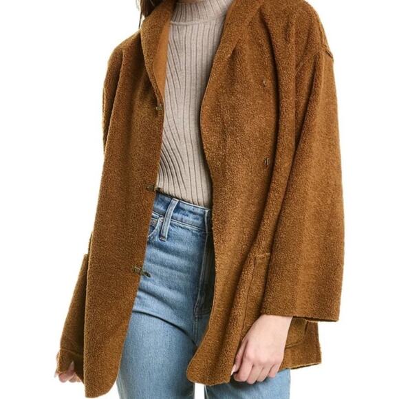 Max Studio Jackets & Blazers - Max Studio Brown Teddy Bear Oversized Sherpa Jacket With Hood women’s size small